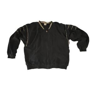 Vintage Ellesse Jacket - Zipper Pockets - Beige Gold Trim - 6 - Circa 1990s -EUC